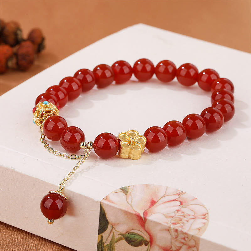 8mm Red Agate White Agate Self-Acceptance Bracelet