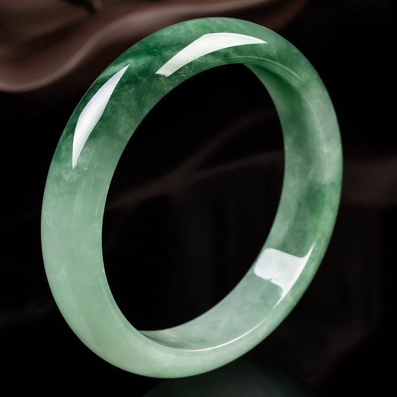 55mm Natural Jade Fortune Blessing Bangle Bracelet