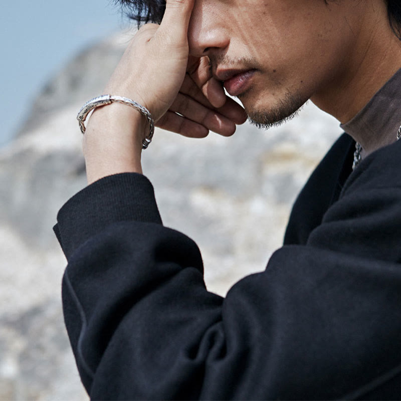 Adjustable Copper Om Mani Padme Hum Focus Cuff Bracelet