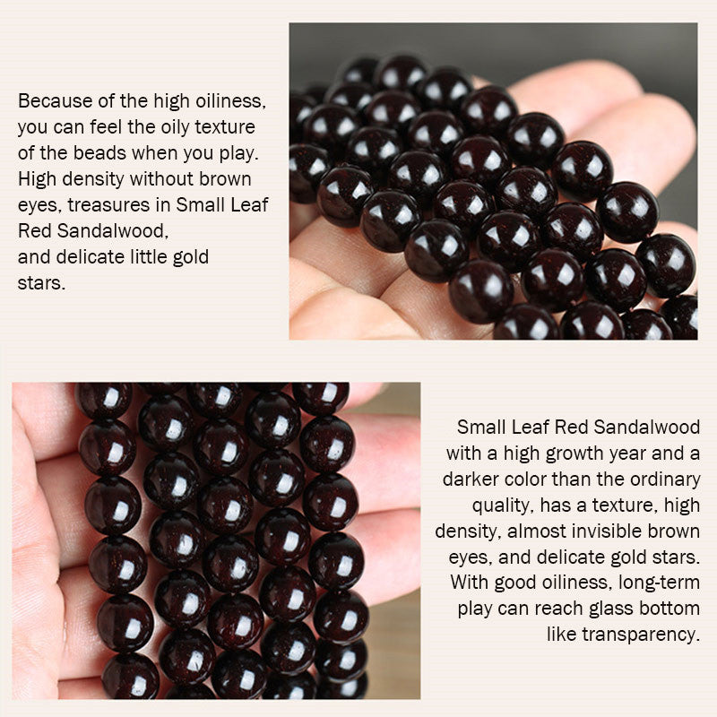 10mm Small Leaf Red Sandalwood Protection Bracelet