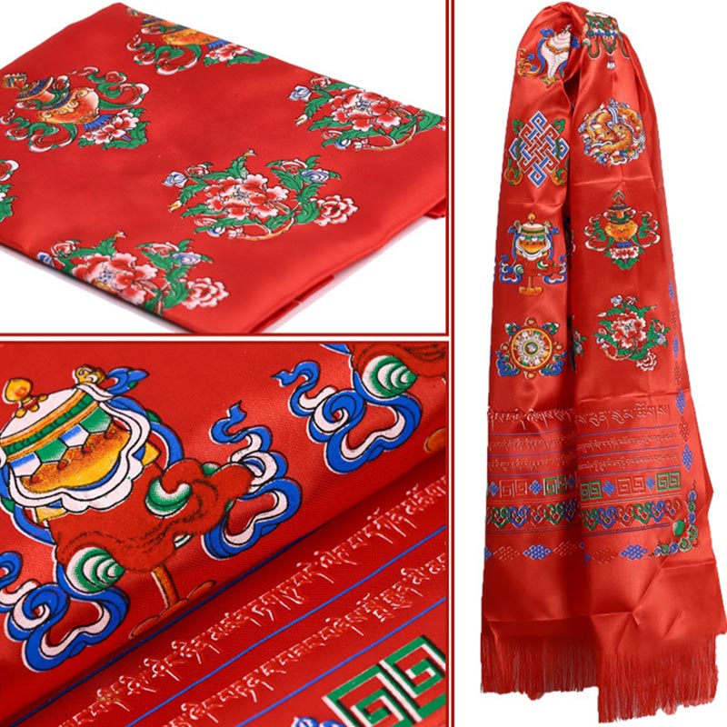 Tibetan Lucky Blessing Khata Scarf 240cm Zen Decor