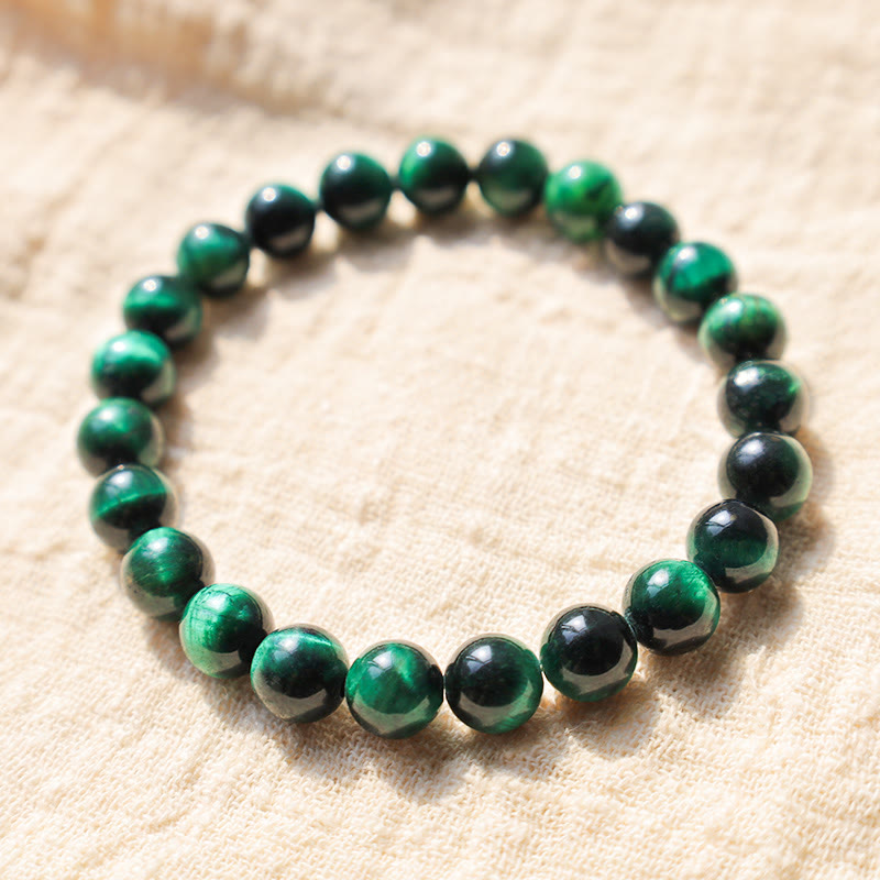 10mm Green Tiger Eye Growth Energy Bracelet