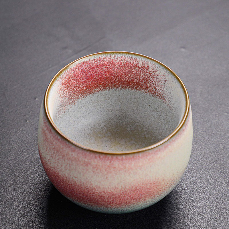 Retro Red Gradient Kiln Ceramic Tea Cup 160ml