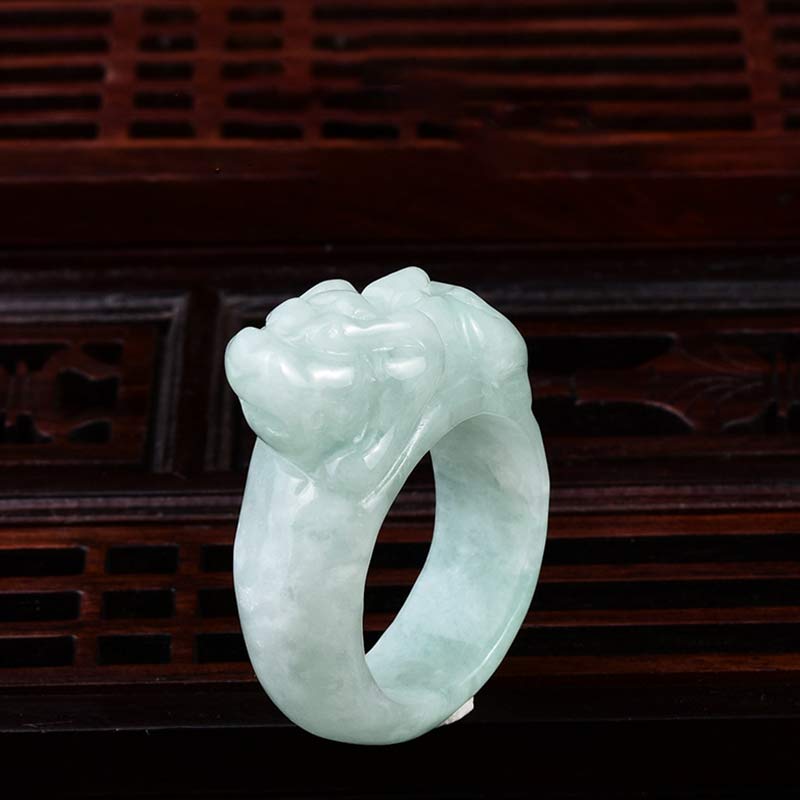 Jade Fengshui Wealth PiXiu Luck Ring for Prosperity