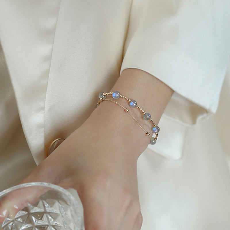 Moonstone Love & Calm 18K Gold Chain Bracelet