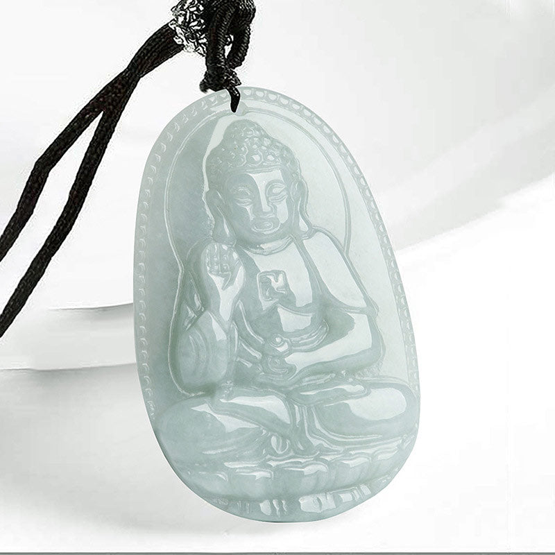 Chinese Zodiac Jade Necklace with Wealth Buddha Pendant