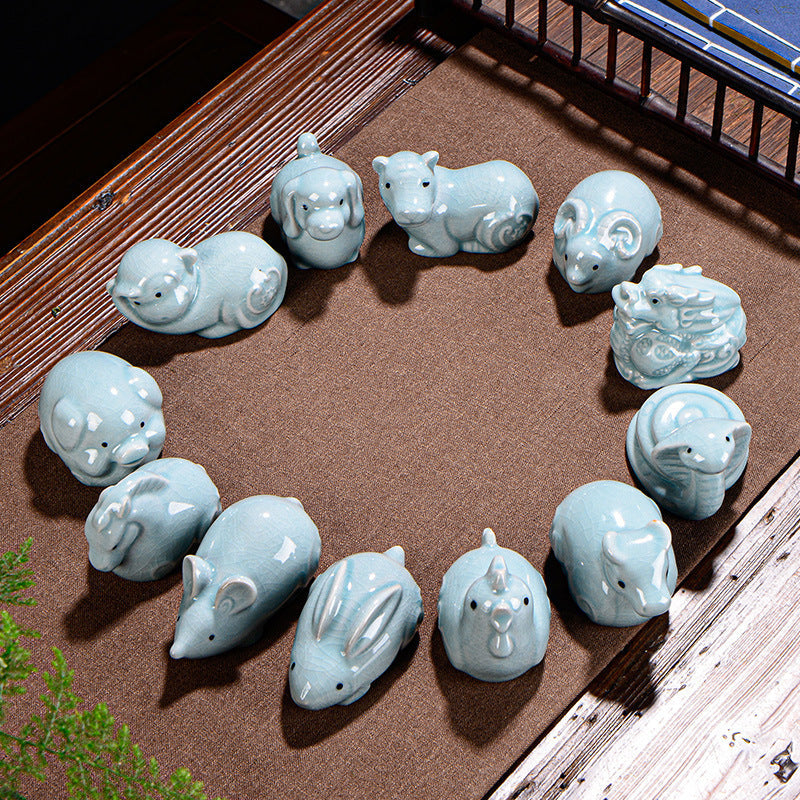 Chinese Zodiac Ceramic Tea Pet for Wealth & Prosperity