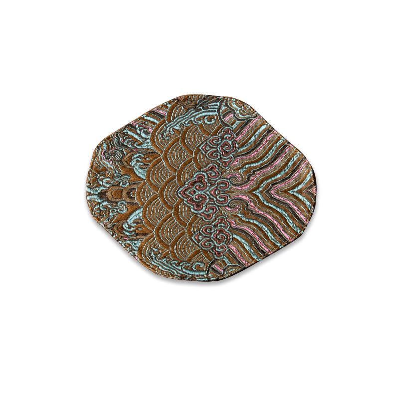 Sea Wave Bamboo Plum Blossom Brocade Tea Mat 48x22cm Zen Decor