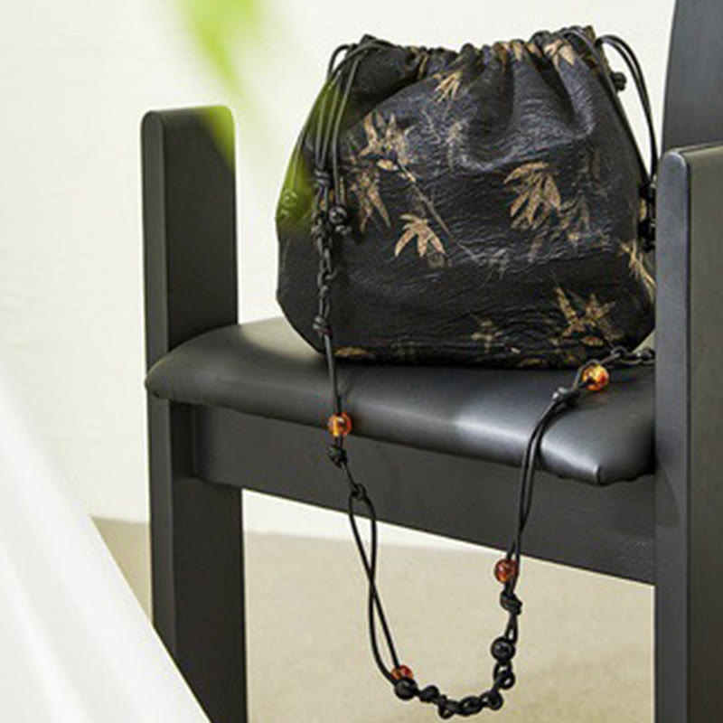 Acetate Yoga Bag with Bamboo Leaves Pattern | Lightweight & Eco-Friendly