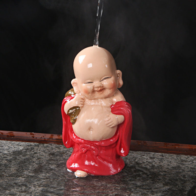 Color Changing Laughing Buddha Resin Tea Pet