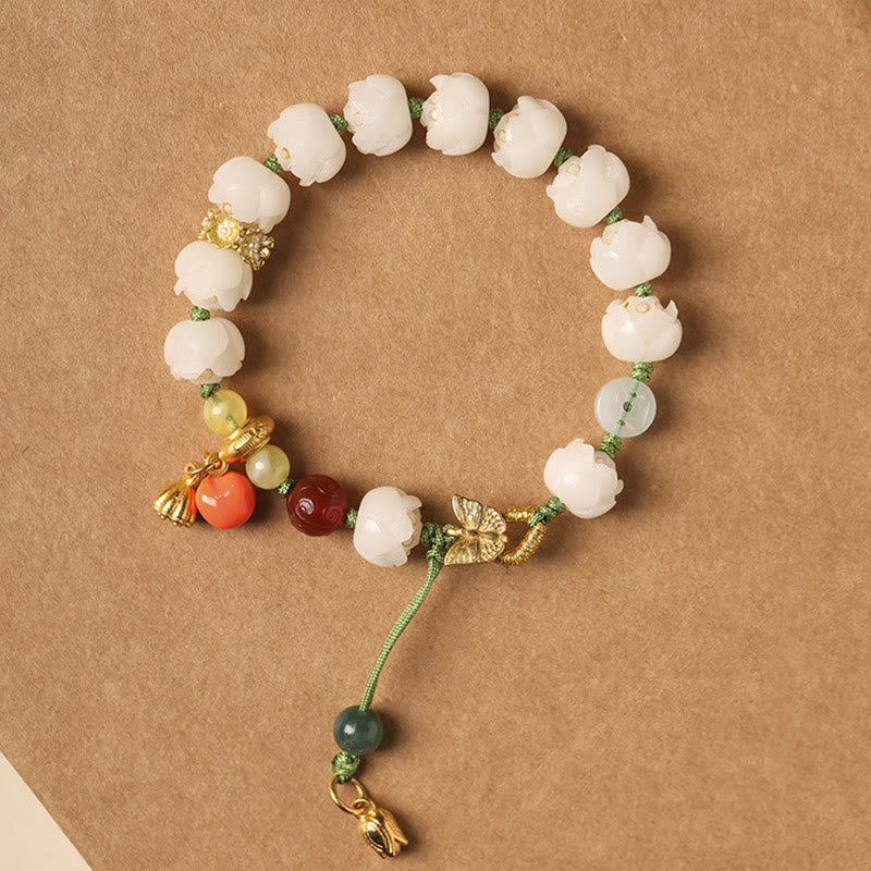 Bodhi Seed Lotus Bracelet for Peace & Enlightenment - 14-15cm