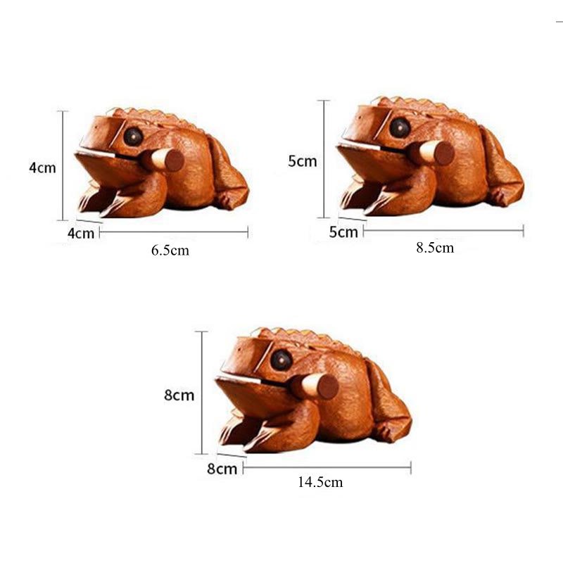Miniature Feng Shui Wealth Luck Frog Decoration 6.5cm Wood