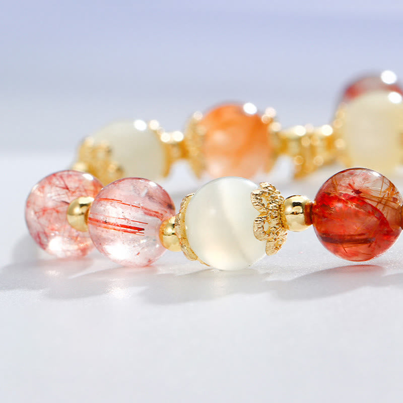 Rutilated Quartz Auspiciousness Bracelet 7mm Beads