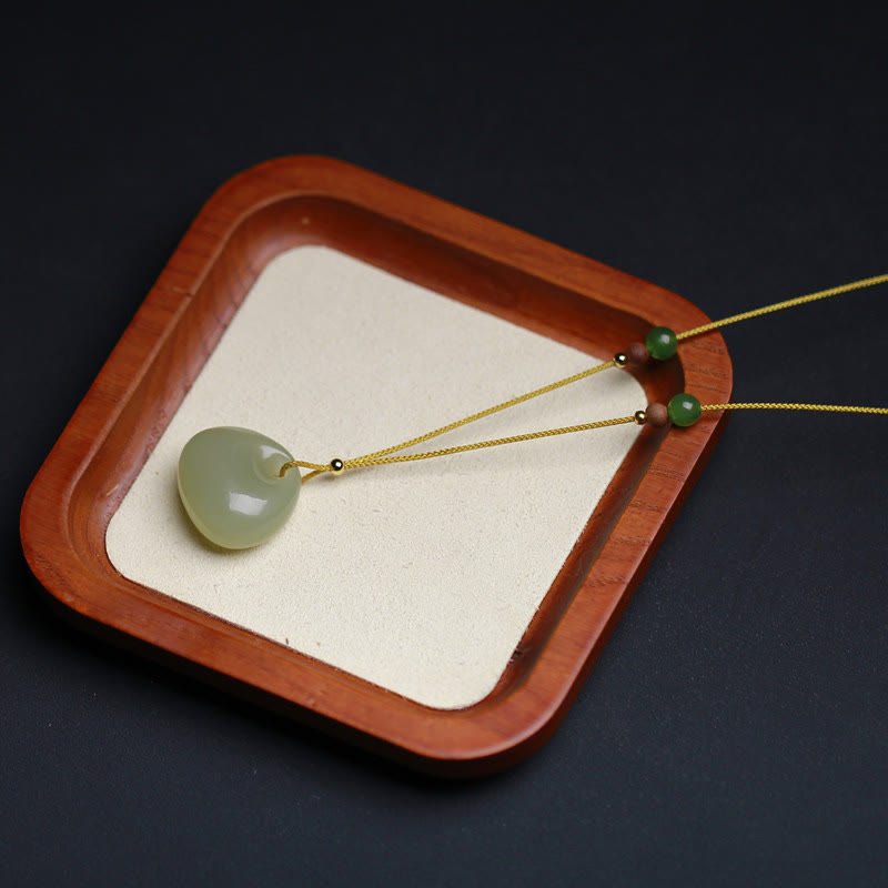 Hetian Jade Prosperity Pendant Necklace | Small Bag Design