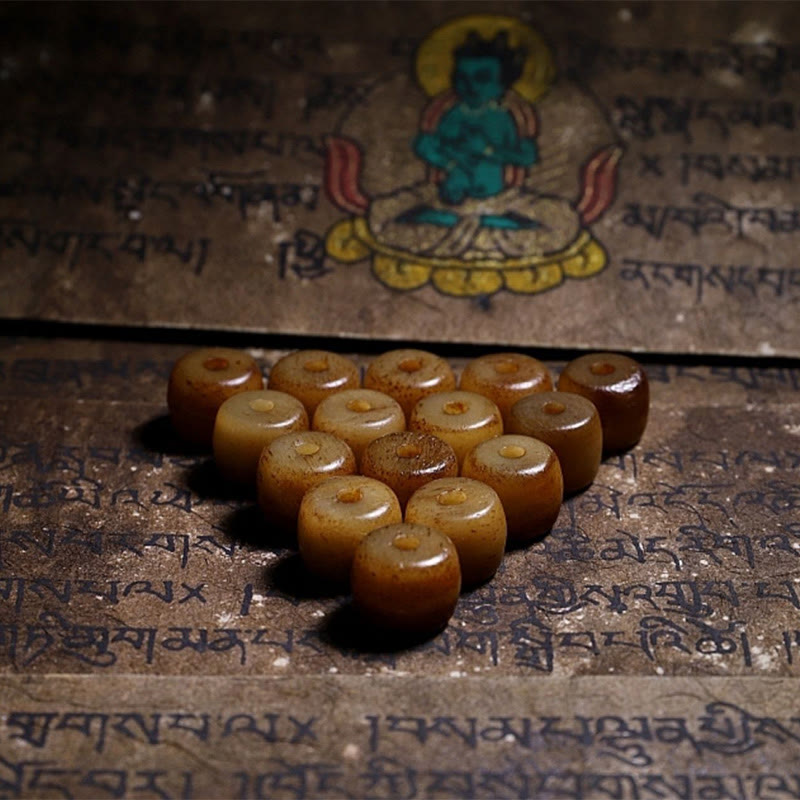 Tibetan Yak Bone 108-Bead Strength Mala Bracelet