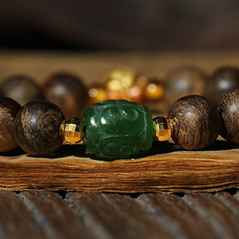 8mm Brunei Agarwood Lotus Peace & Strength Bracelet