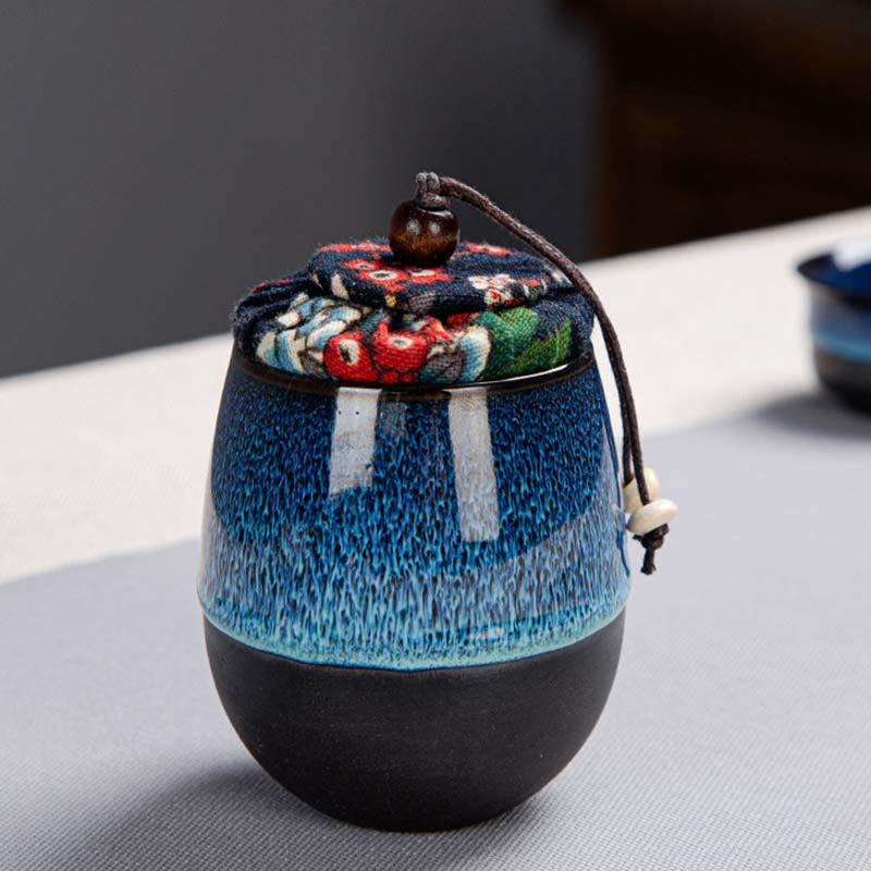 Blue Gradient Ceramic Gongfu Teapot Set for Zen Decor