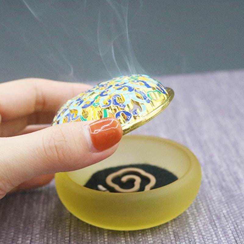 Liuli Crystal Lotus Incense Burner for Meditation and Healing