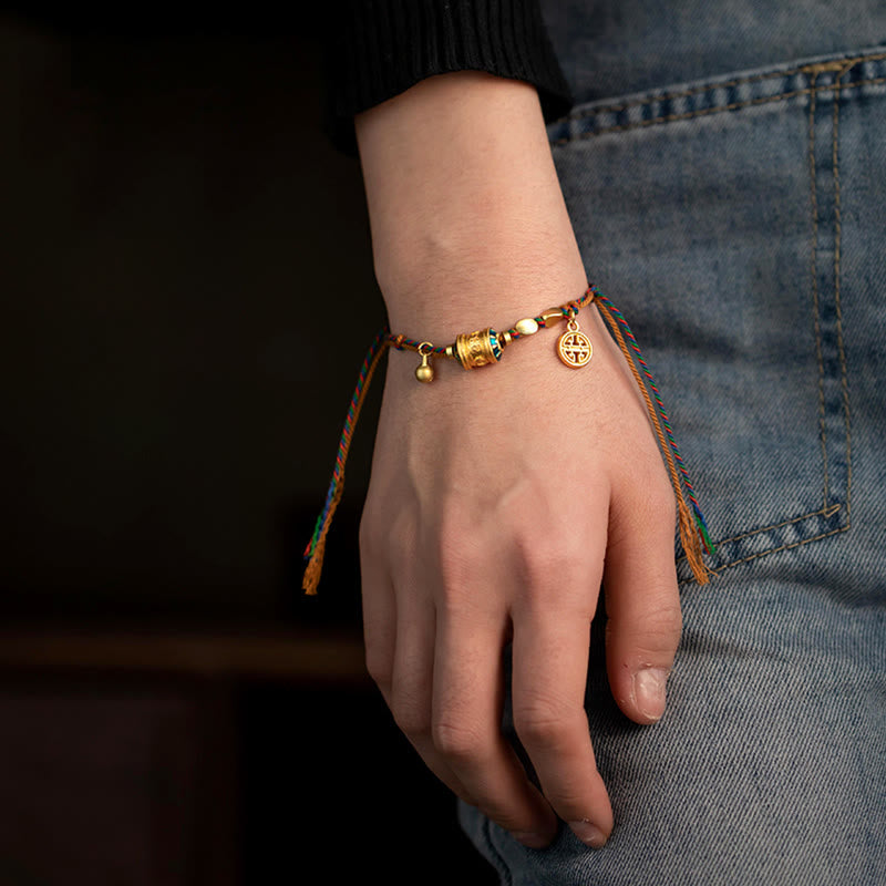 Om Mani Padme Hum Red String Bracelet for Protection & Strength