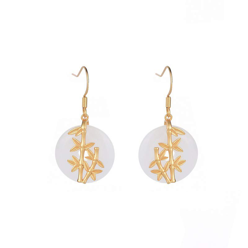 White Jade Fortune Earrings for Protection & Luck