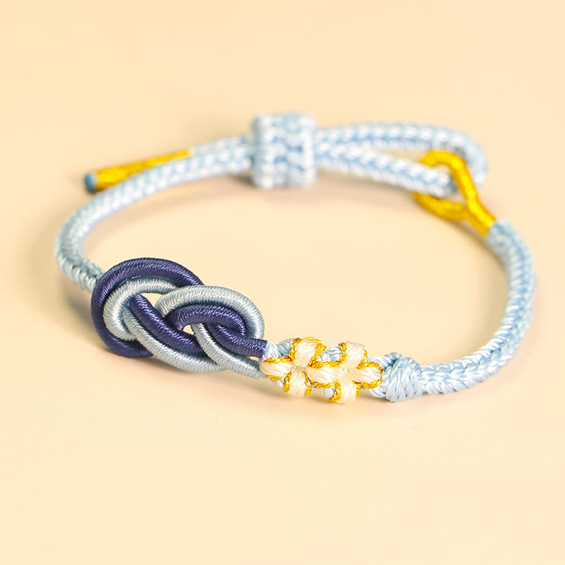 Handcrafted Eight Thread Red String Peace Knot Bracelet