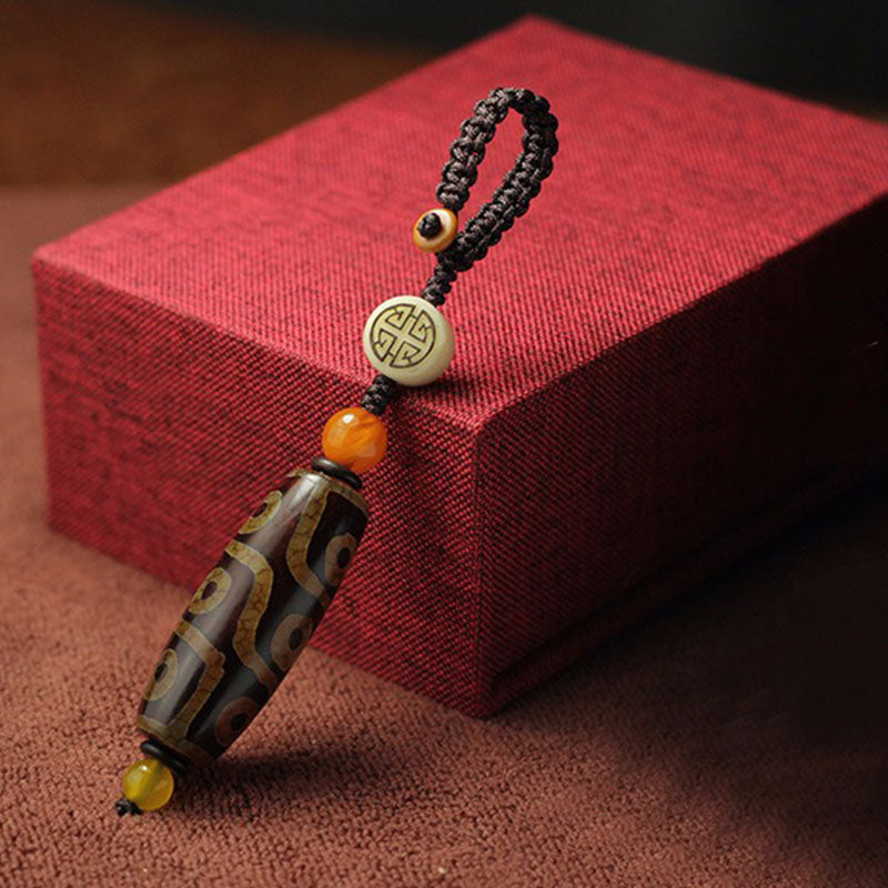 Nine-Eye Dzi Bead Zen Decor | Wealth & Protection Charm
