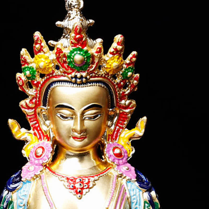 Longevity Buddha Statue 16cm Alloy Serenity Figurine