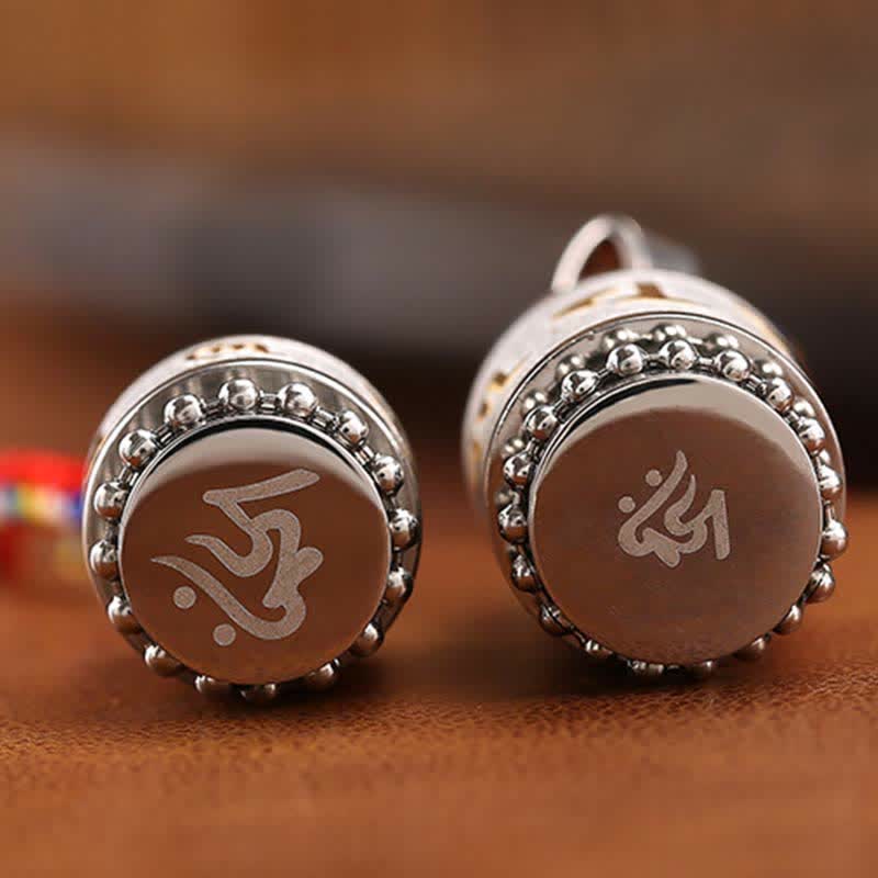 Om Mani Padme Hum Titanium Steel Wisdom Pendant 1.2cm