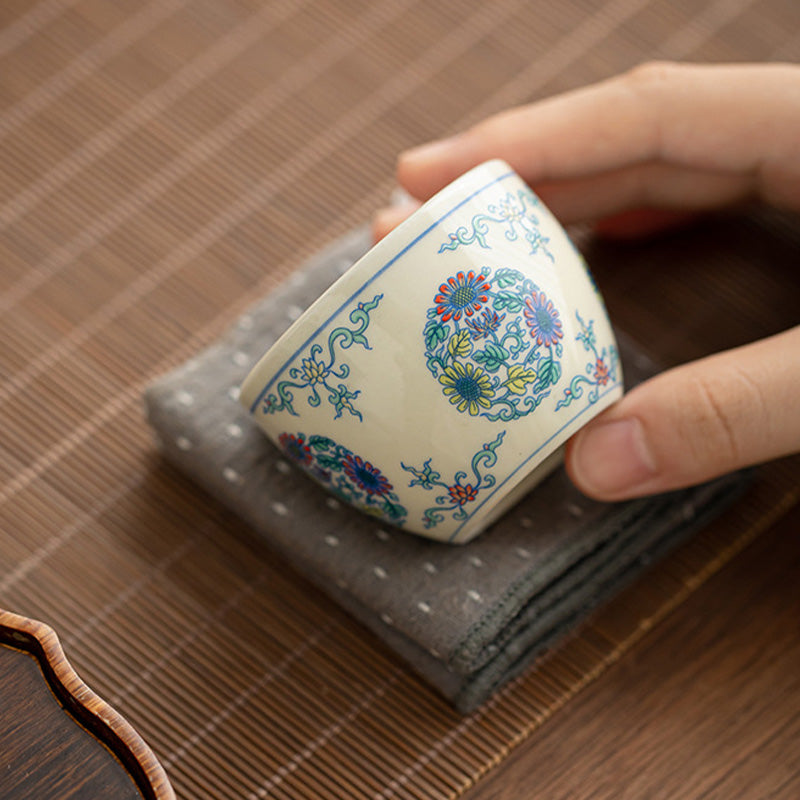 60ml Koi Fish Arowana Ceramic Teacup for Zen Decor