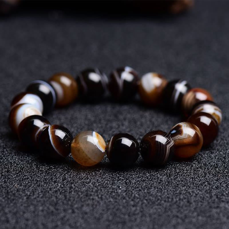 6mm Tibetan Sardonyx Bracelet for Positivity & Courage