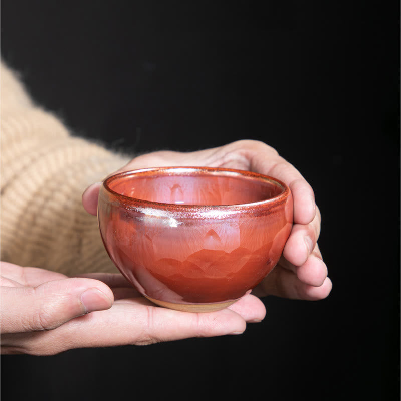 Handmade Lotus Design Ceramic Tea Cup for Kung Fu Tea Ceremony