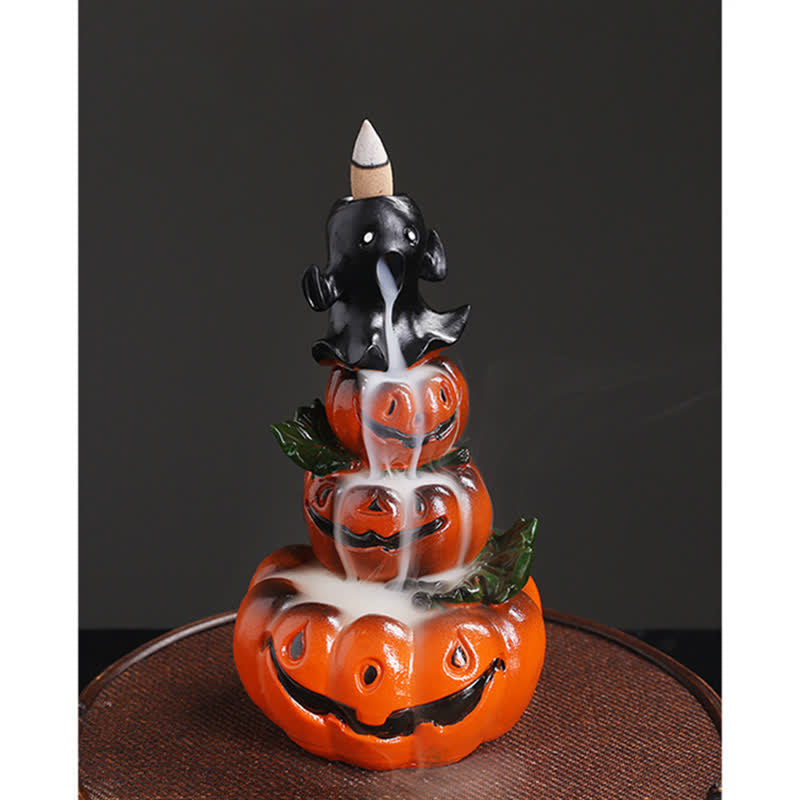 Halloween Pumpkin Resin Backflow Incense Burner Decor