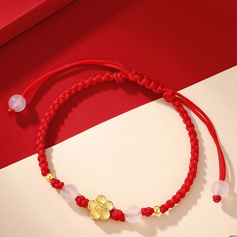 925 Sterling Silver Red Rope Chalcedony Luck Bracelet