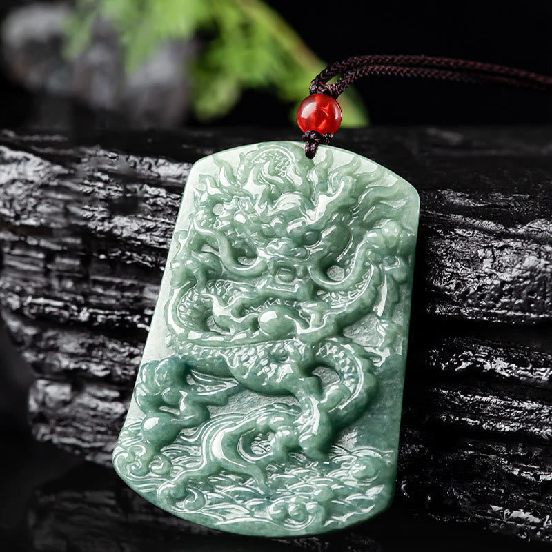 Jade Dragon Zodiac Necklace for Luck and Protection