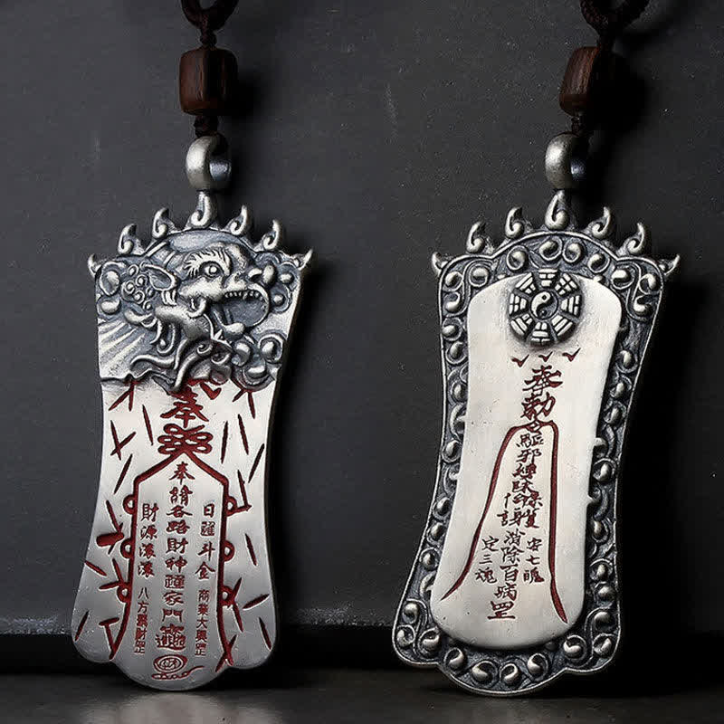 Unisex Feng Shui Pixiu Cinnabar Balance Necklace Pendant