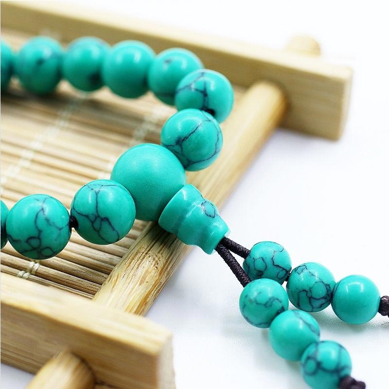 8mm Tibetan Turquoise Purification Gemstone Mala Necklace