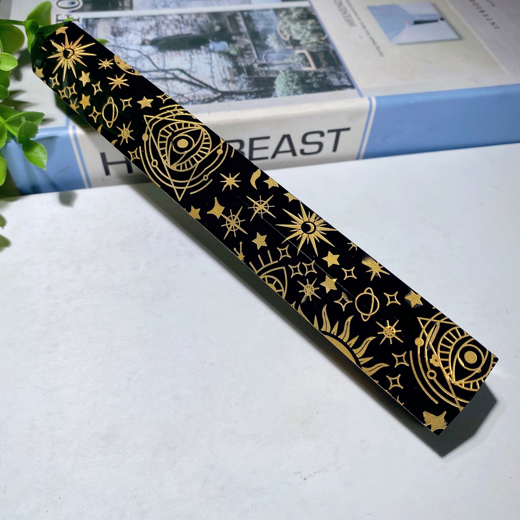 8in Black Obsidian Crystal Tower for Spiritual Healing