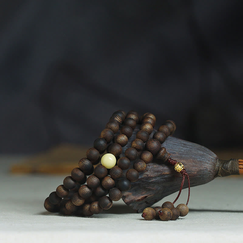 8mm Agarwood Mala Bracelet for Protection & Balance