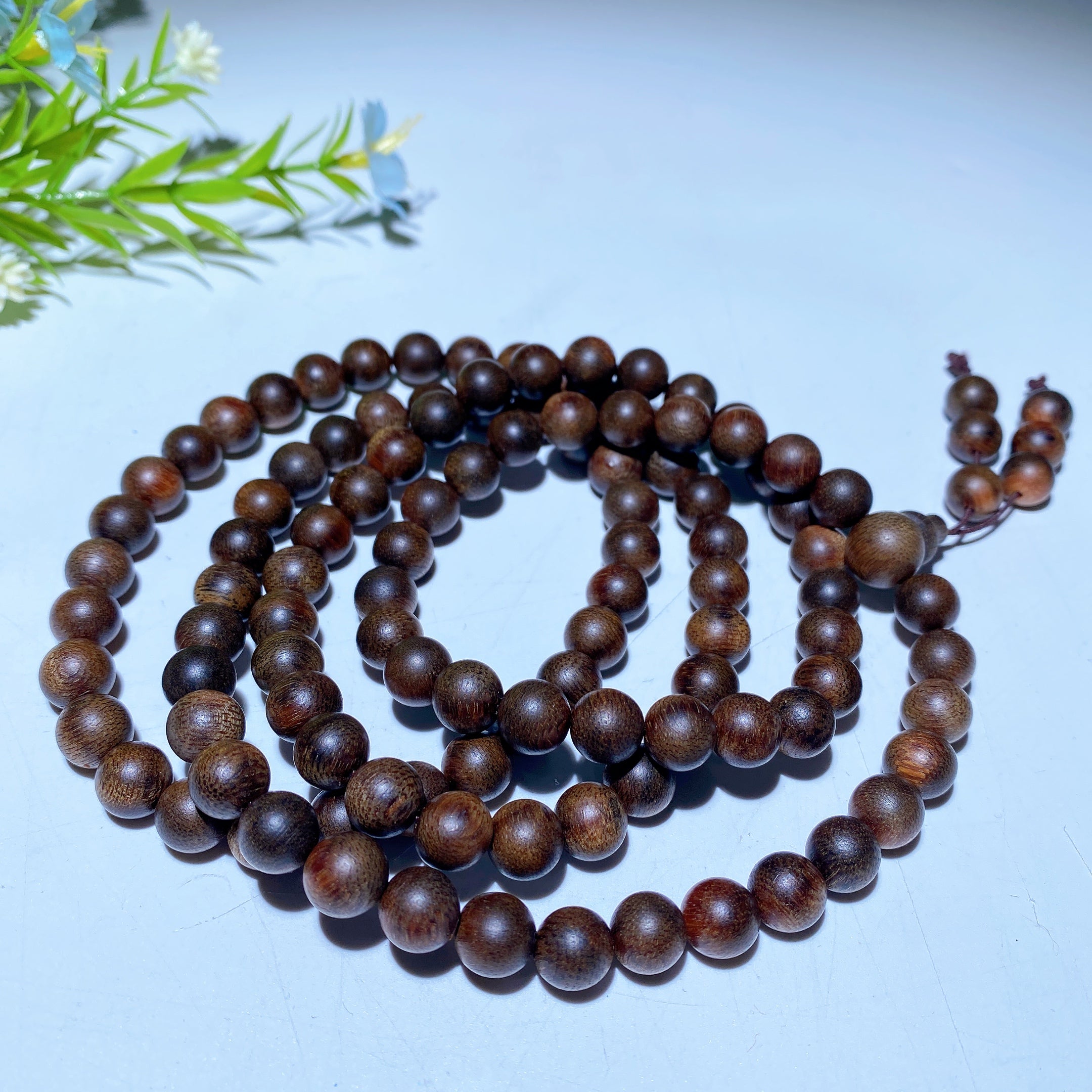 8mm Agarwood Mala Necklace 108 Beads for Meditation