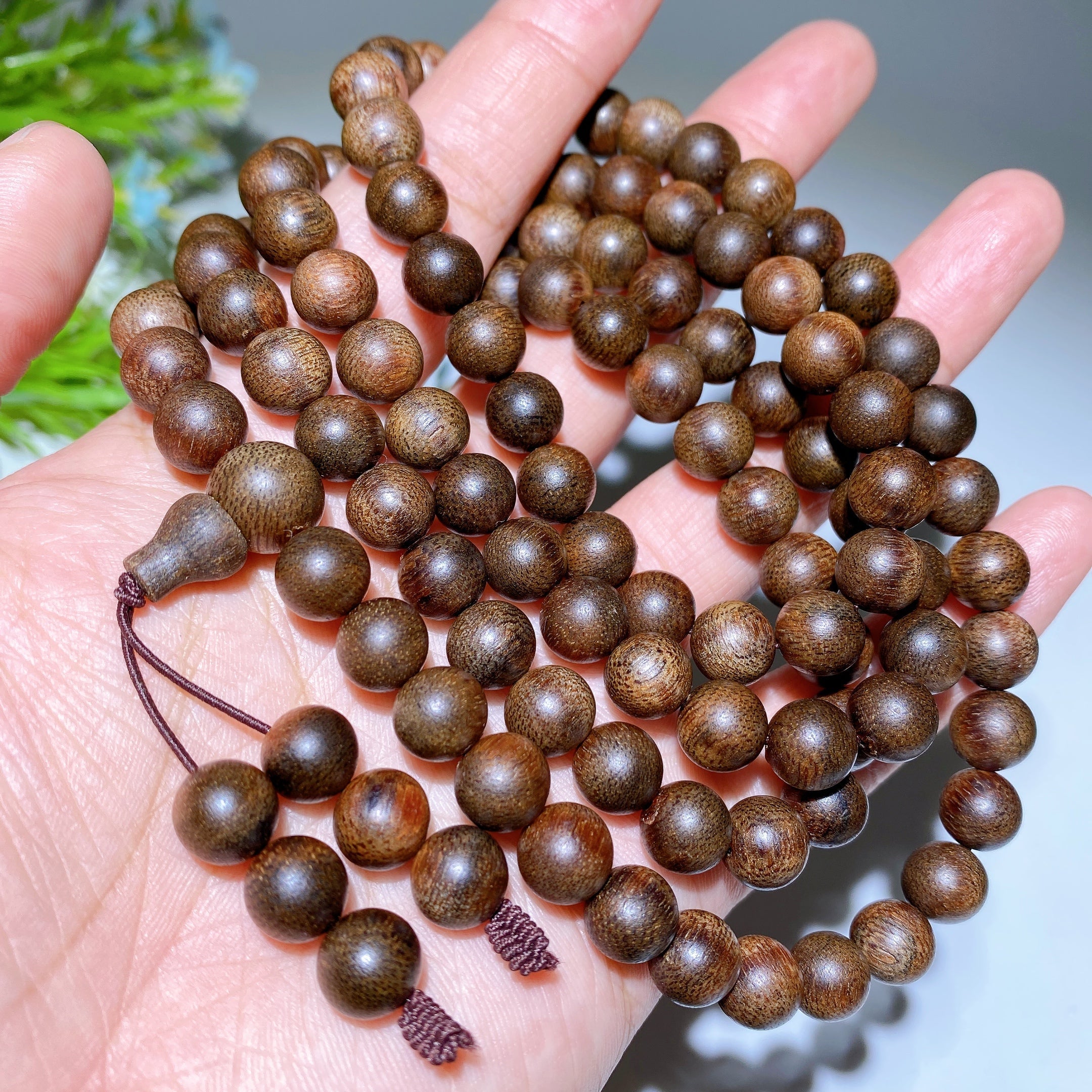 8mm Agarwood Mala Necklace 108 Beads for Meditation