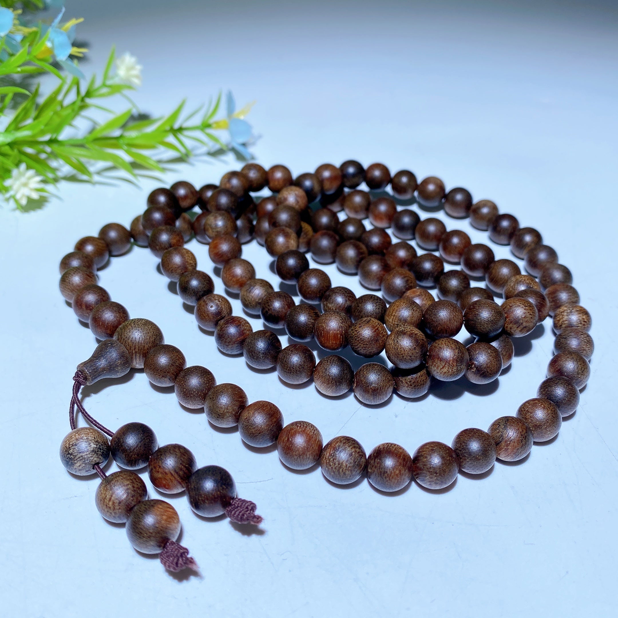 8mm Agarwood Mala Necklace 108 Beads for Meditation
