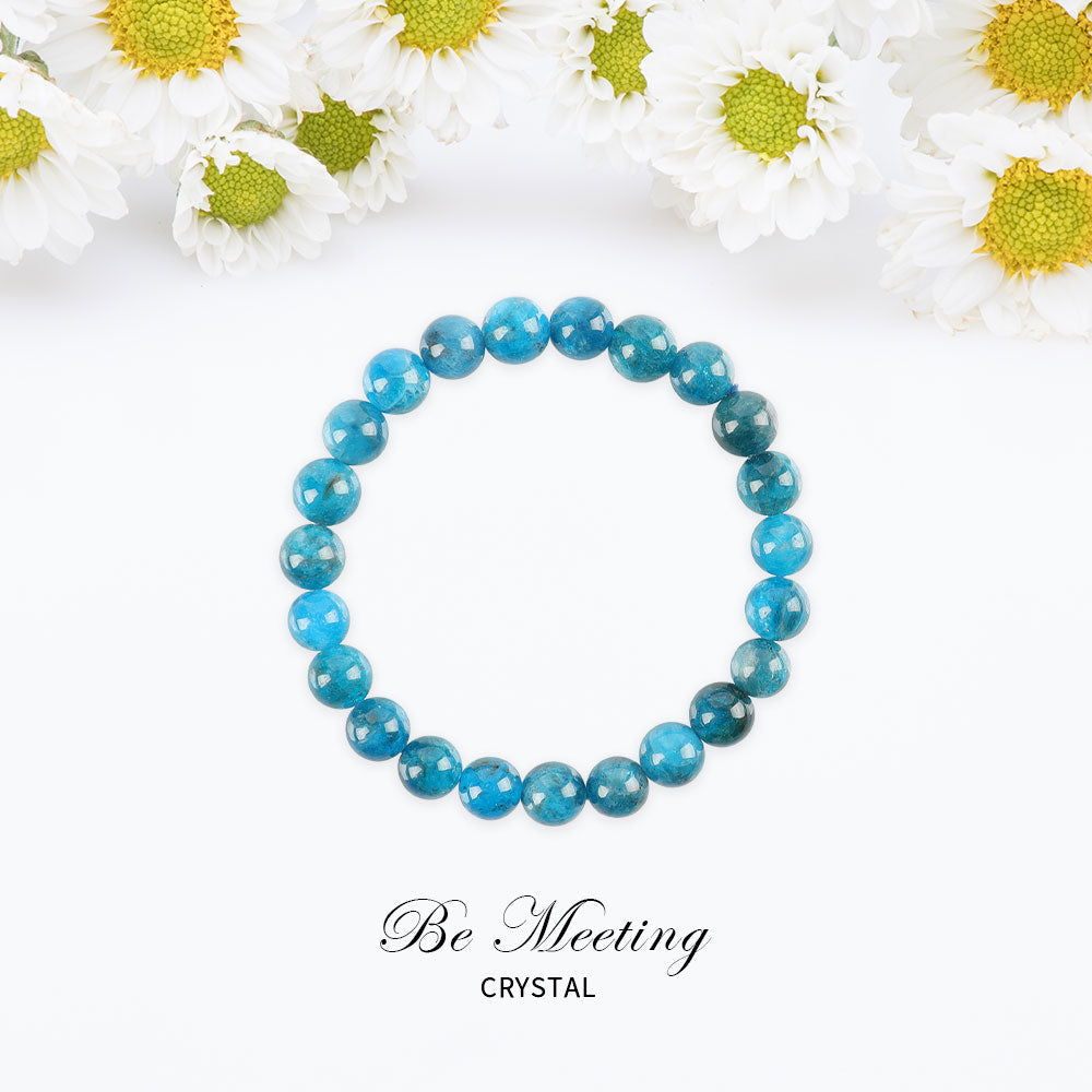 8mm Blue Apatite Spiritual Bracelet for Healing