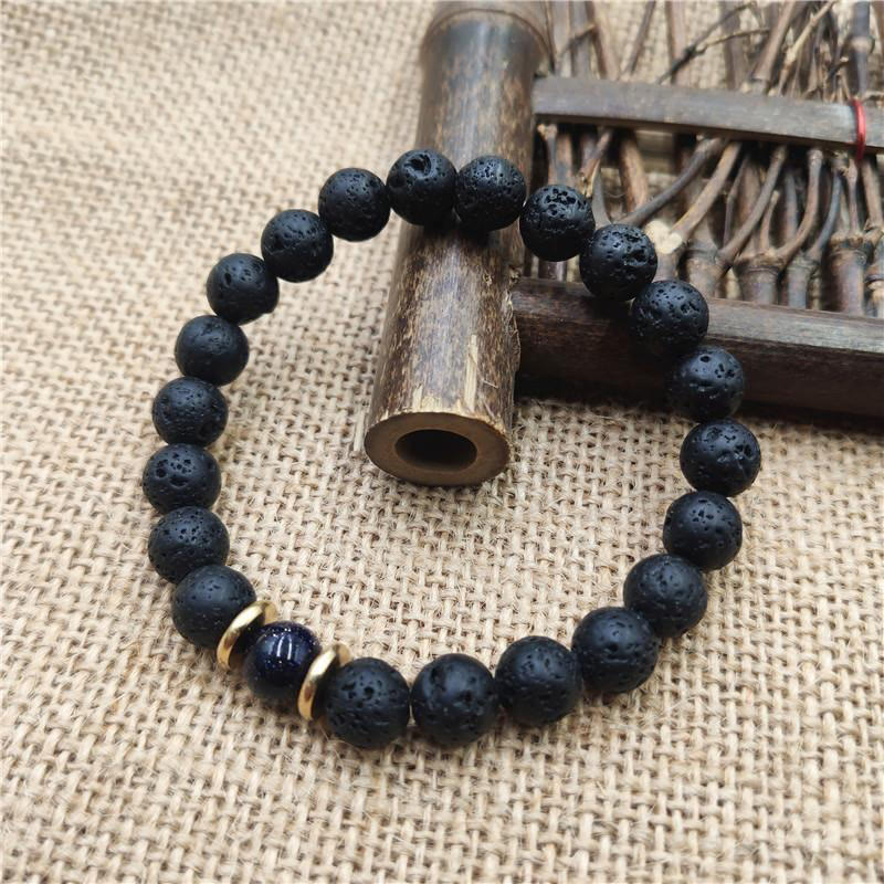 8mm Blue Sandstone Lava Rock Spiritual Bracelet