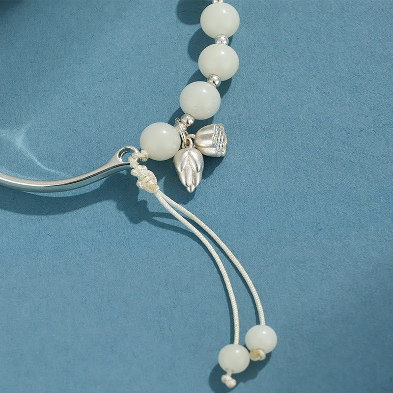 8mm Bodhi Seed Lotus Bracelet for Luck & Wealth