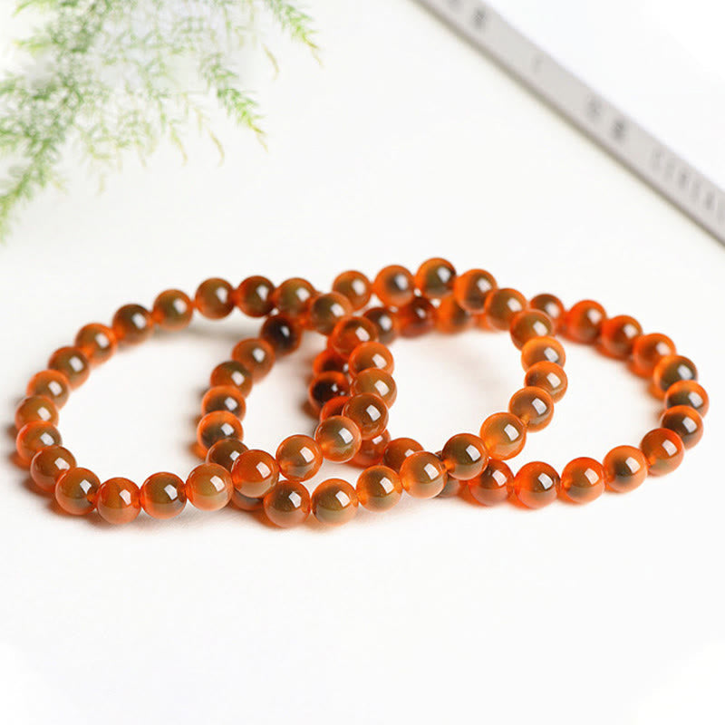 8mm Candy Agate Harmony Bead Agate Bracelet for Strength