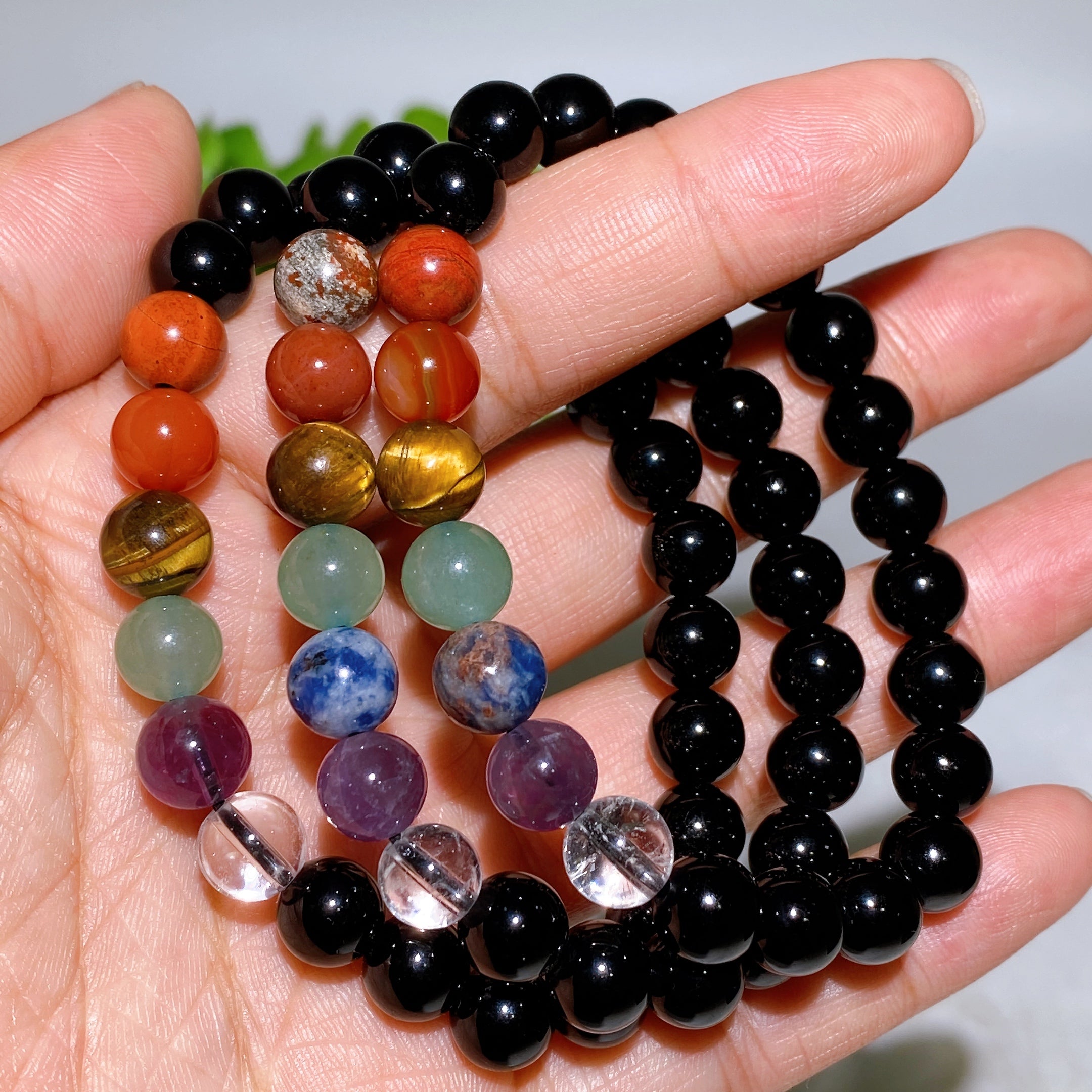 8mm Chakra Crystal Healing Bracelet for Energy Balance