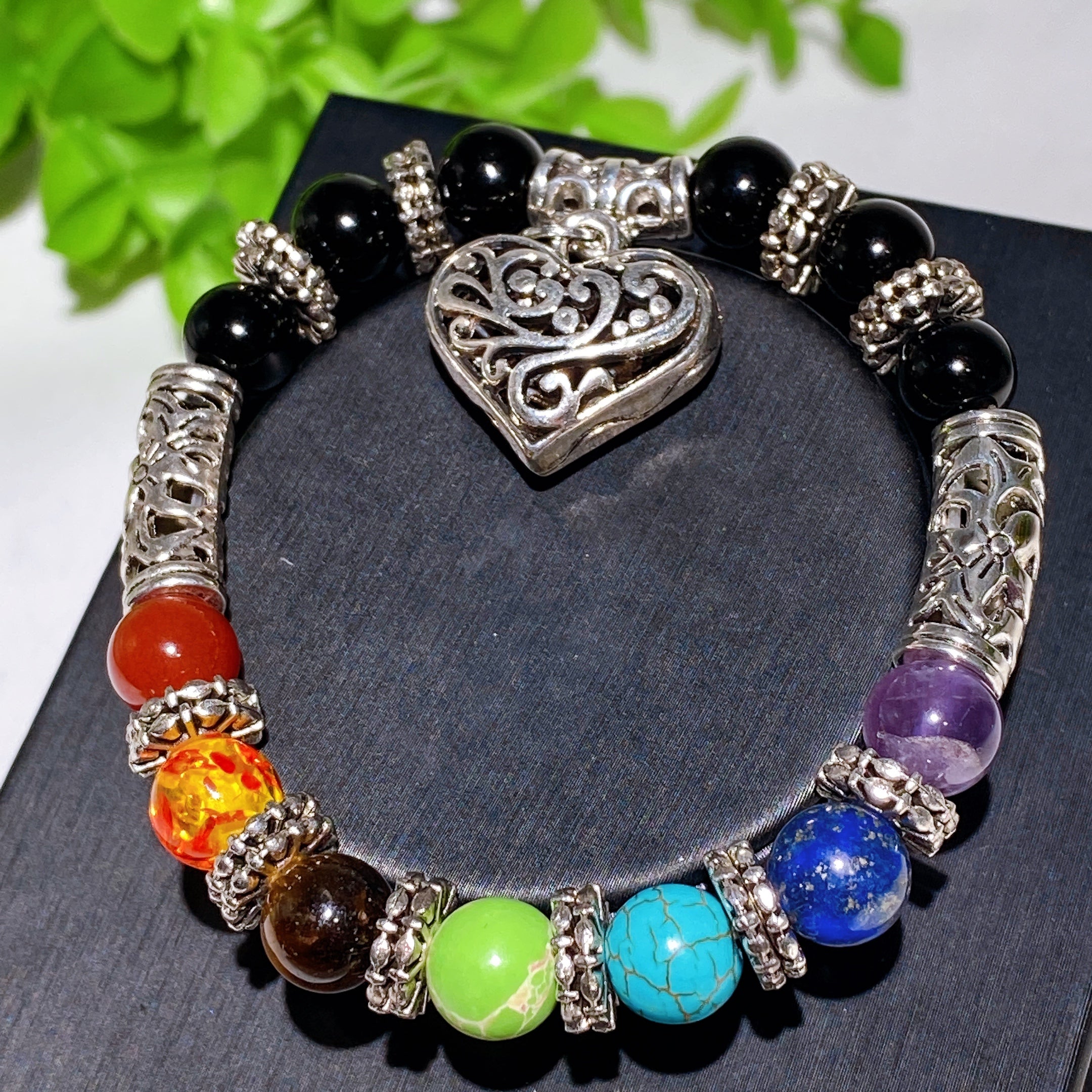 8mm Chakra Crystal Healing Bracelet for Energy Balance
