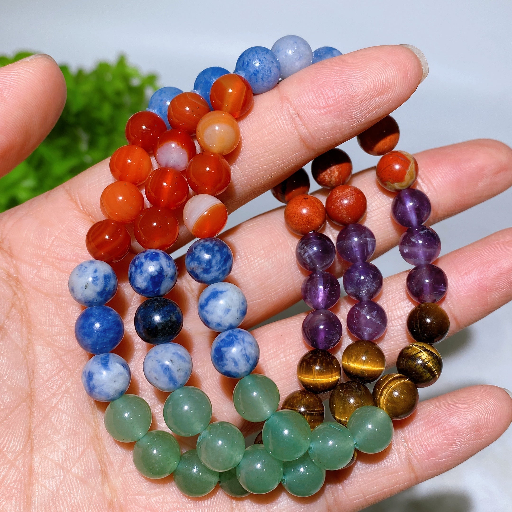 8mm Chakra Crystal Healing Bracelet for Energy Balance