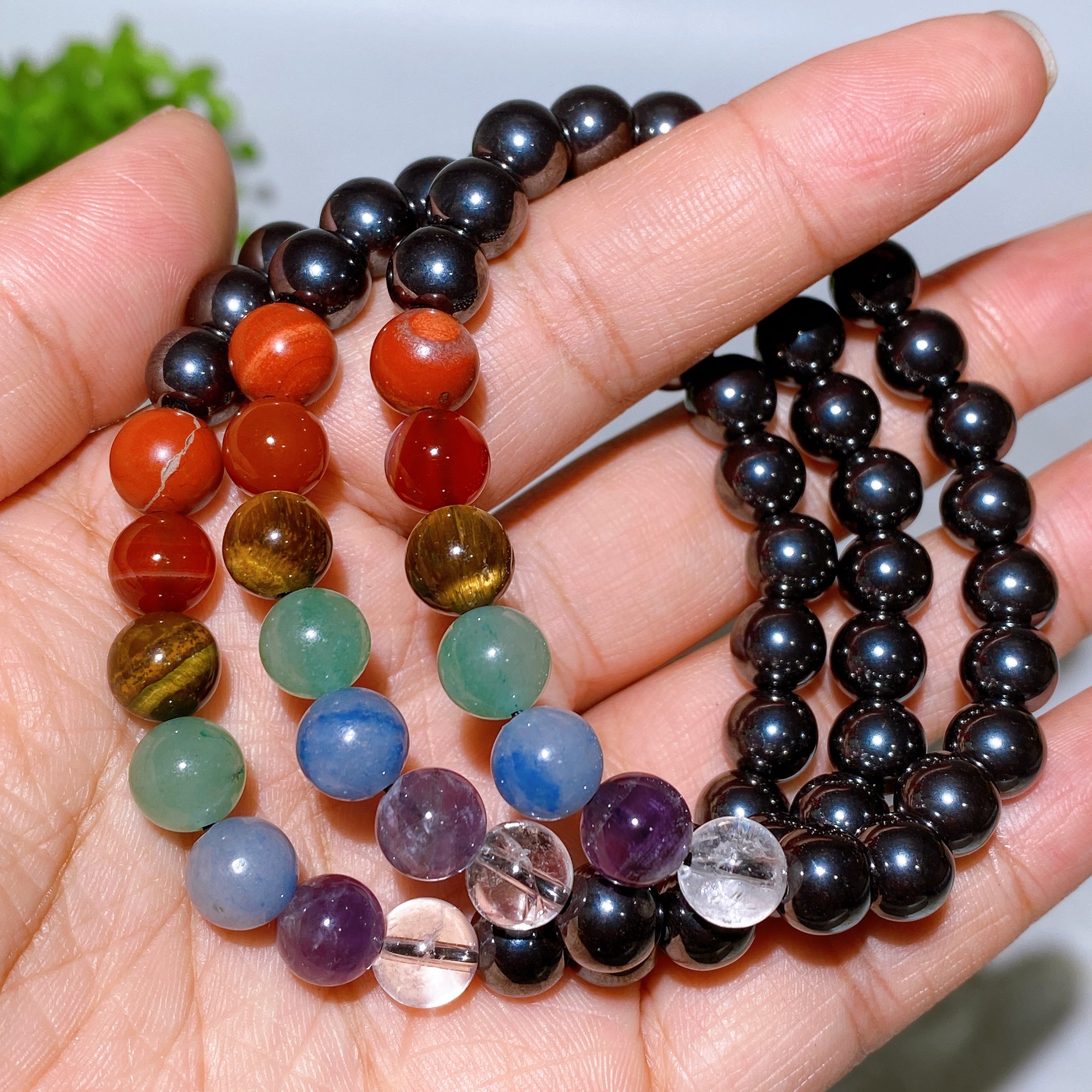 8mm Chakra Crystal Healing Bracelet for Energy Balance