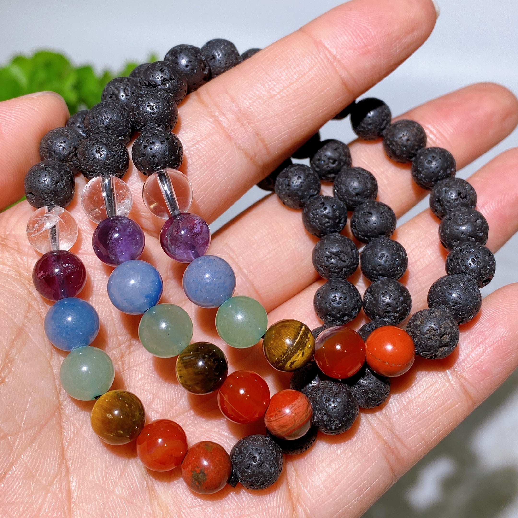 8mm Chakra Crystal Healing Bracelet for Energy Balance